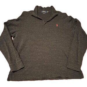 Preppy Classic Ivy-league Polo Ralph Lauren Estate Rib 1/4 Zip Sweater Men's M